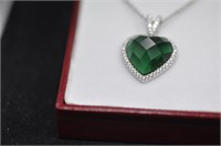 Emerald heart necklace