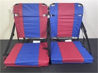 Folding Stadium Chairs - Blue & Red (2)