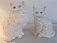 (2) Vintage Ceramic Cat Statues. Largest Measures