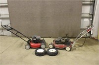 (2) Push Mowers with (2) Lawn Mower Tires, Parts