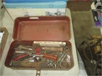 Small metal toolbox w/contents