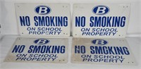 4 No Smoking On School Property Metal Signs