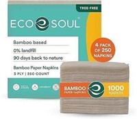 $45 (4 Pack) 1000 Count Bamboo Paper Napkins