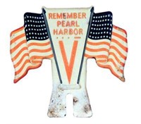Tin Remember Pearl Harbor License Plate Attachment