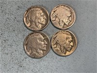 Four 1930 Buffalo nickels