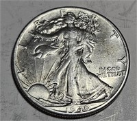 1940 AU Grade Walking Liberty Half Dollar