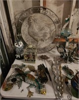 Lot of Garden Decor. Peacocks, Lizard Owl & More