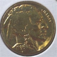 24k gold-plated 1936d Buffalo nickel