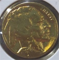 24k gold-plated 1928 buffalo nickel