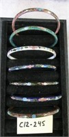 C12-245  7 cloisonne bangle bracelets