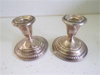 Sterling weighted candleholders PAIR