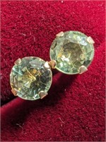 $250 10K  Fancy Green Sapphire(1.2ct) Earrings