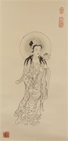 Zhang Daqian 1899-1983 Chinese Ink Guanyin Roll