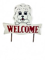Wooden WELCOME Puppy Dog Yard Sign