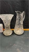 Crystal vase and pitcher/vase is chipped