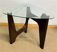 NICE VINTAGE NOGUCHI STYLE END TABLE W GLASS TOP