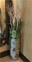Floor Vase with Faux Greenery/Branches