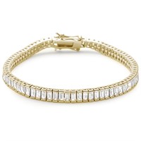 Y-gold Elegant Baguette Topaz Tennis Bracelet