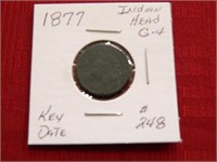 1877 Indian Head Cent - G-4 - Key Date