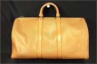 Louis Vuitton Beige Keepall Travel Bag