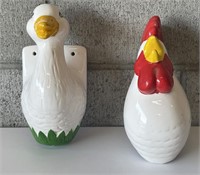 Vintage Ceramic Rooster & Goose Wall Art