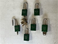 (6) American Lock Company padlocks with keys