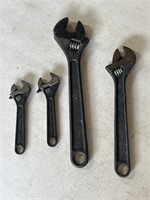 (4) Adjustable wrenches, Williams & Crescent