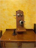 Antique Oak Wall Phone