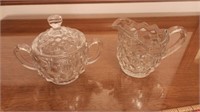 Fostoria cream and sugar set.