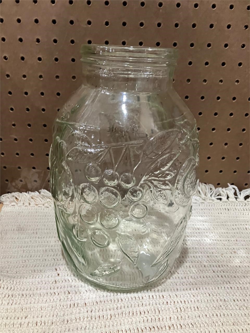 Green tint glass jar no lid