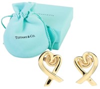 18kt Gold Tiffany & Co. Loving Heart Earrings