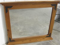 46" x 40" Metal Accent Wood Framed Mirror