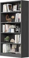Wood Bookcase 11.6D x 33W x 59.8H Grey