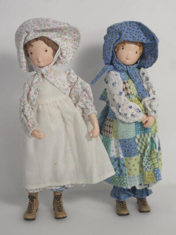 2 VINTAGE HOLLY HOBBIE RESIN DOLLS