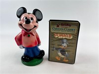 Mickey Mouse Plastic Bank &Lmtd Edition Donald VHS