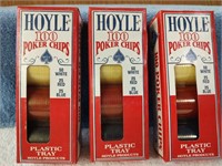 3 Boxes Hoyles Poker Chips - NIB