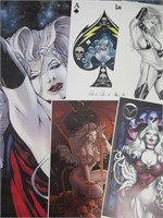 Lady Death Signed Print + Wall Scroll Lot