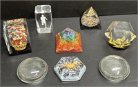 Acrylic Paperweight Lot Collection