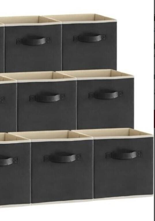 (6 pack - grey - 11 Inch) Cube Storage Bins,
