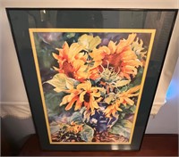 Framed Sunflower Artwork by Tracy Reid