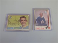Bower 1970 & Plante 1967 OPC Hockey Cards