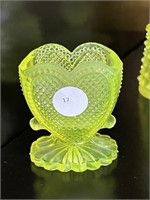 L - Vaseline Glass Trinket Holder