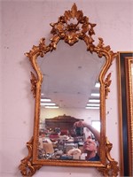 Wall mirror with fancy gold gesso frame