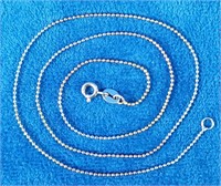 Sterling Silver - Italy 1mm Ball bead Chain 1.5g