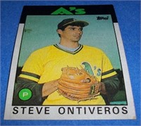 Steve Ontiveras rookie card 1986 Topps