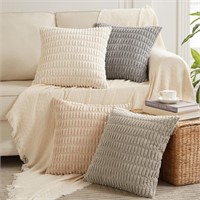 Fancy Homi 4 Packs Neutral Decorative Throw Pillow