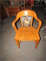 Antique oak office chair.