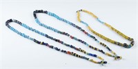 3 African trade bead necklaces