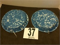 (2) Old Enamel 9” Pie Plates