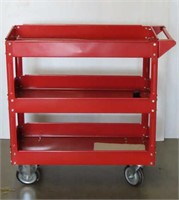 3 Tier Metal Tool Cart - Bent Wheel